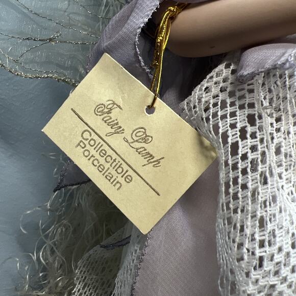 Vtg Show-stoppers Porcelain Fairy Lamp Collector Wings Roses Woodland - 16” Tall - Picture 4 of 13